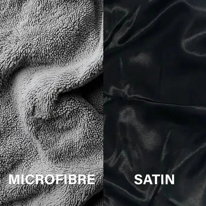منشفة شعر من الألياف الدقيقة والساتان قابلة للعكس - منشفة شعر