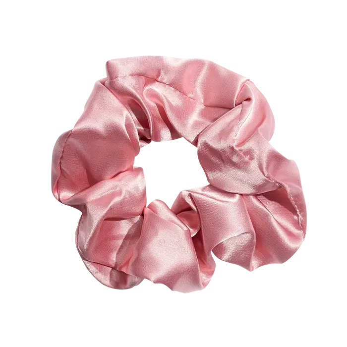 chouchou satin rose poudré